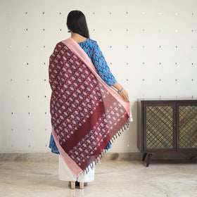 Blue Handloom Cotton Pochampally Ikat Kurta Set (Set of 3)
