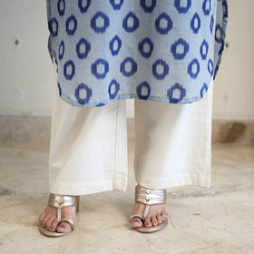 Blue Handloom Cotton Pochampally Ikat Kurta Set (Set of 3)