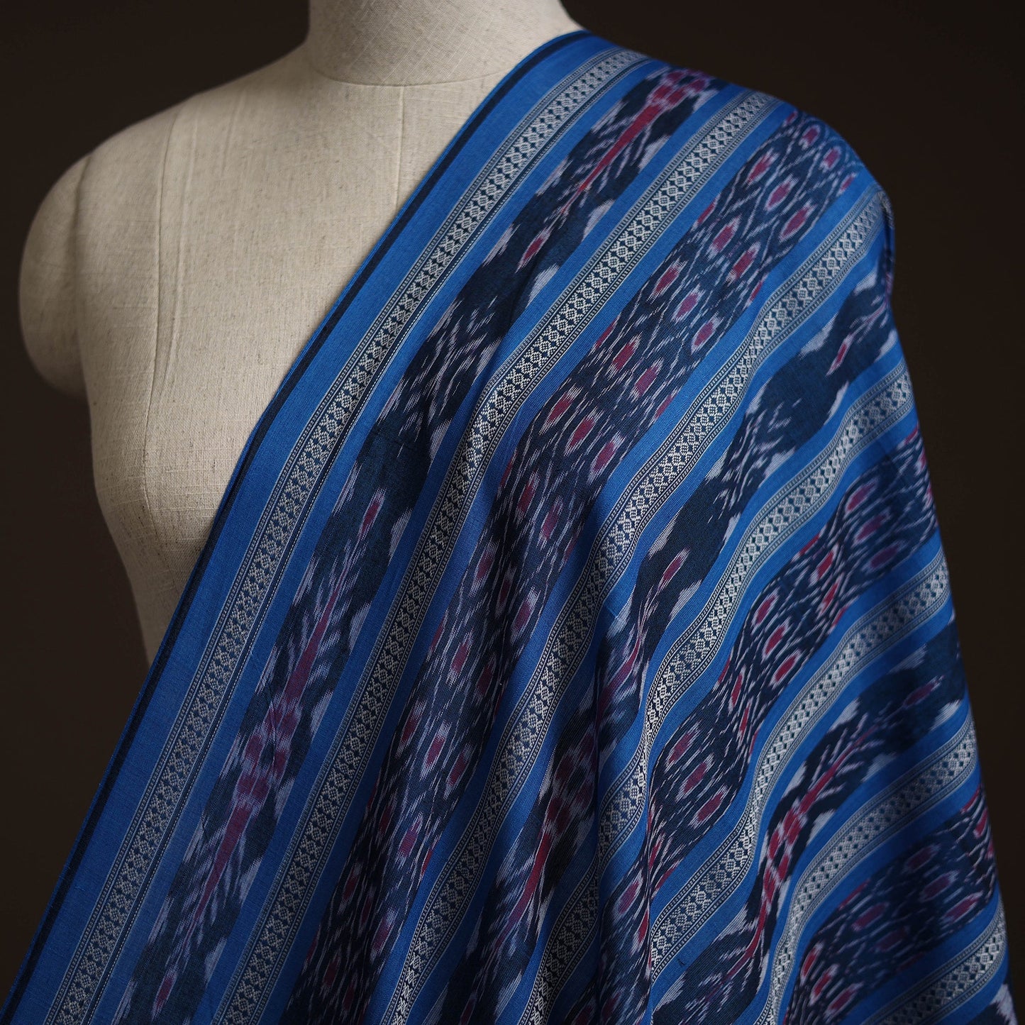 Handloom cotton sambalpuri ikat fabric 35 - handcrafted