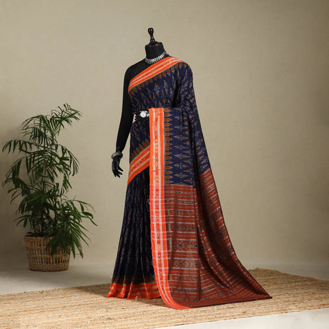 Blue - handloom cotton sambalpuri ikat saree 05