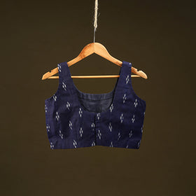 Blue - handloom cotton stitched sambalpuri ikat blouse 10