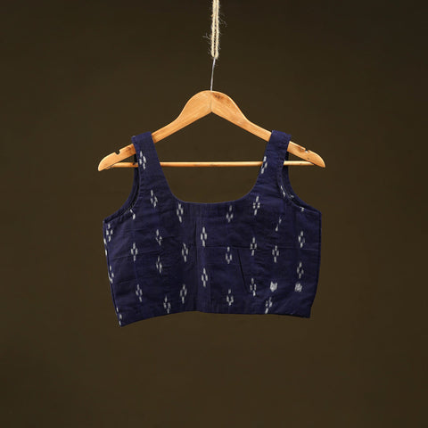 Blue - handloom cotton stitched sambalpuri ikat blouse 10