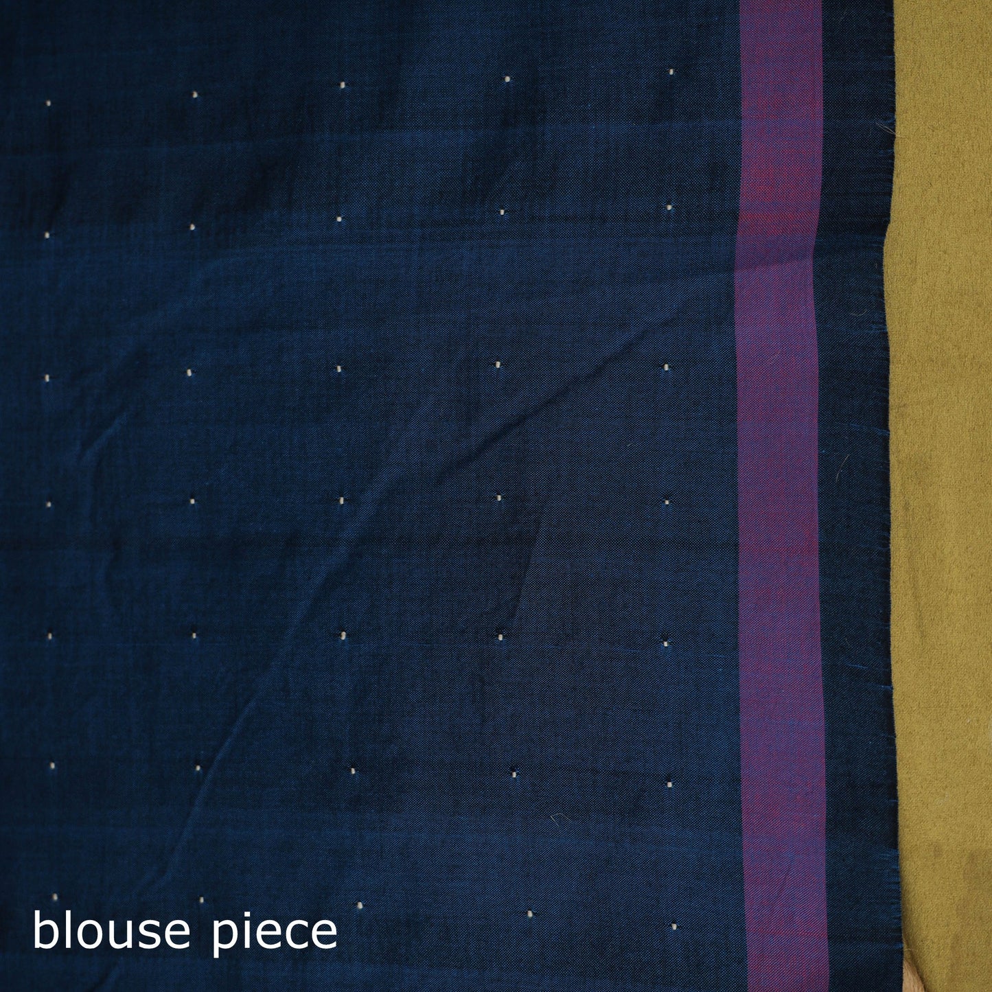 Blue - handloom cotton tangaliya saree with tassels 08