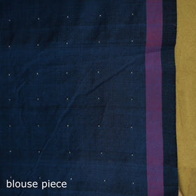 Blue - handloom cotton tangaliya saree with tassels 08