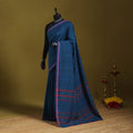 Blue - handloom cotton tangaliya saree with tassels 08