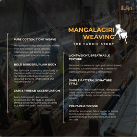 Blue - handloom cotton zari border mangalagiri fabric 07