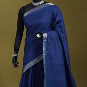 Blue - handloom cotton zari border mangalagiri saree 08