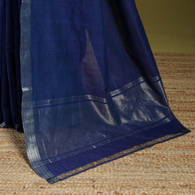 Blue - handloom cotton zari border mangalagiri saree 08