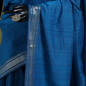 Blue - handloom cotton zari border mangalagiri saree 13