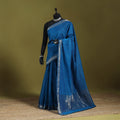 Blue - handloom cotton zari border mangalagiri saree 13