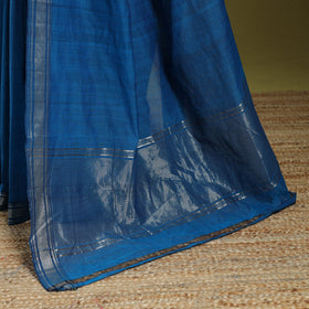 Blue - handloom cotton zari border mangalagiri saree 13