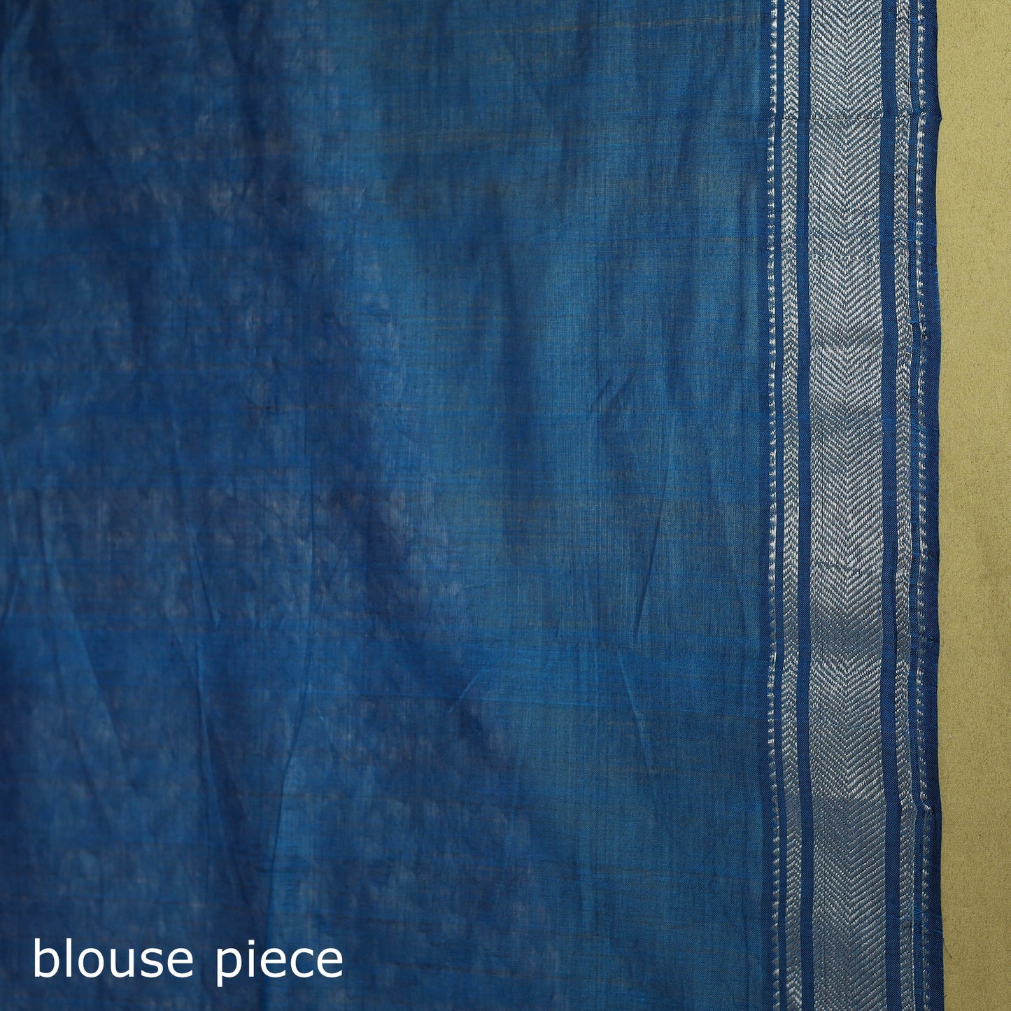 Blue - handloom cotton zari border mangalagiri saree 13