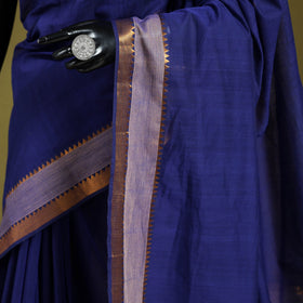 Blue - handloom cotton zari border mangalagiri saree 28