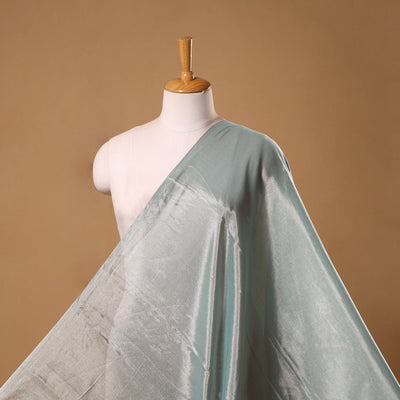 Handloom full tissue silver zari stripes chanderi silk