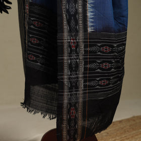 Blue - ikat weave cotton sambalpuri dupatta 36 - handcrafted