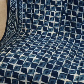 Blue - handloom jaipur cotton sofa throw 02 - handcrafted