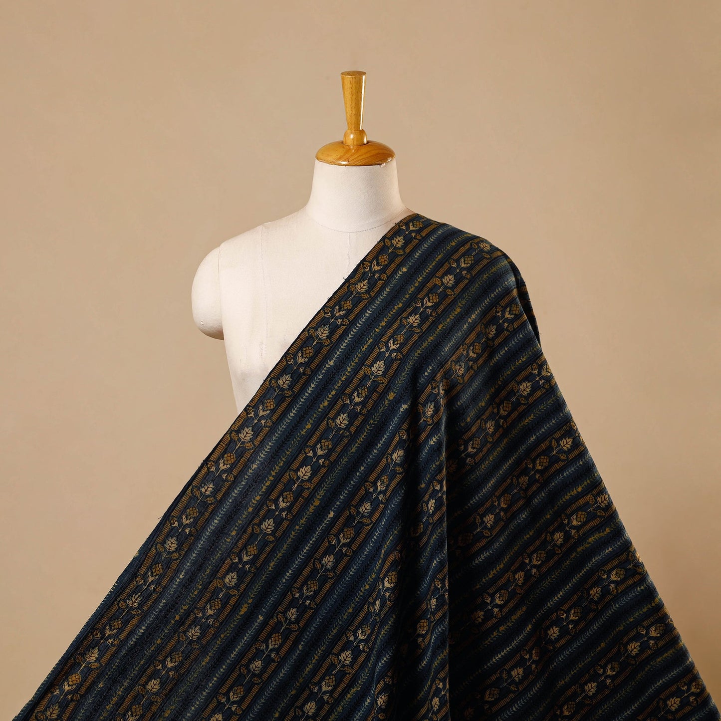 Handloom kala cotton natural dyed fabric 08 - handcrafted