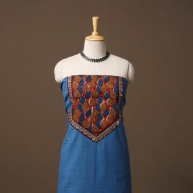 Handloom mangalagiri patchwork cotton unstitched kurta