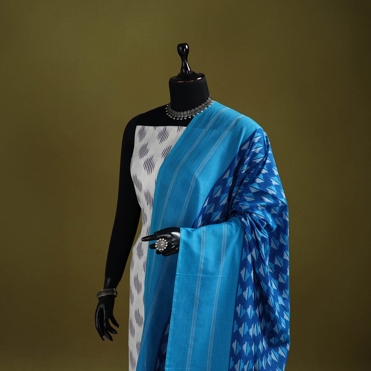 Handloom mercerised cotton pochampally ikat dupatta 10