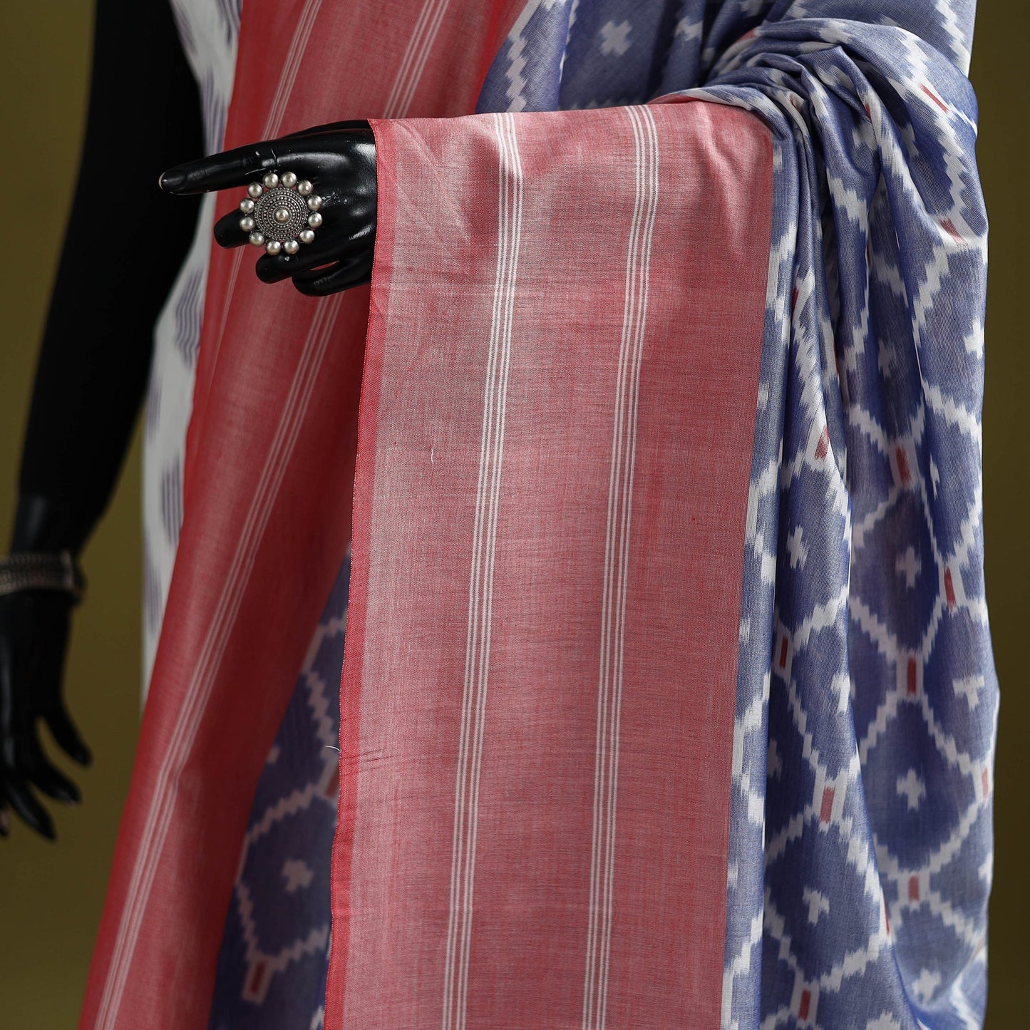Handloom mercerised cotton pochampally ikat dupatta 11