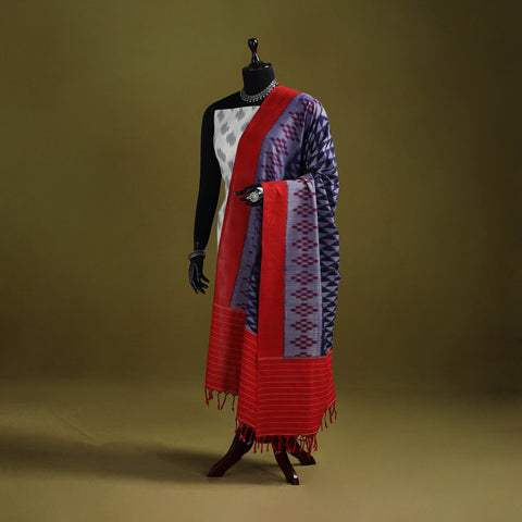 Handloom mercerised cotton pochampally ikat dupatta 30
