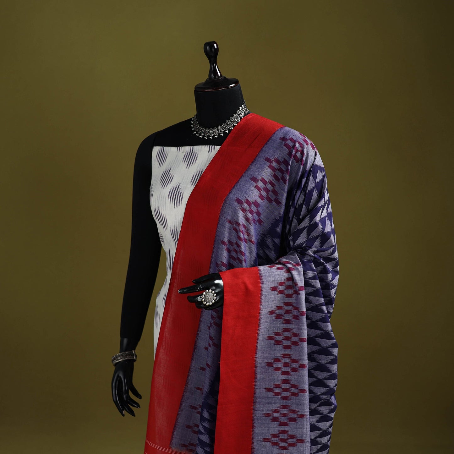 Handloom mercerised cotton pochampally ikat dupatta 30