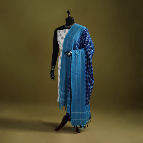 Handloom mercerised cotton pochampally ikat dupatta 31