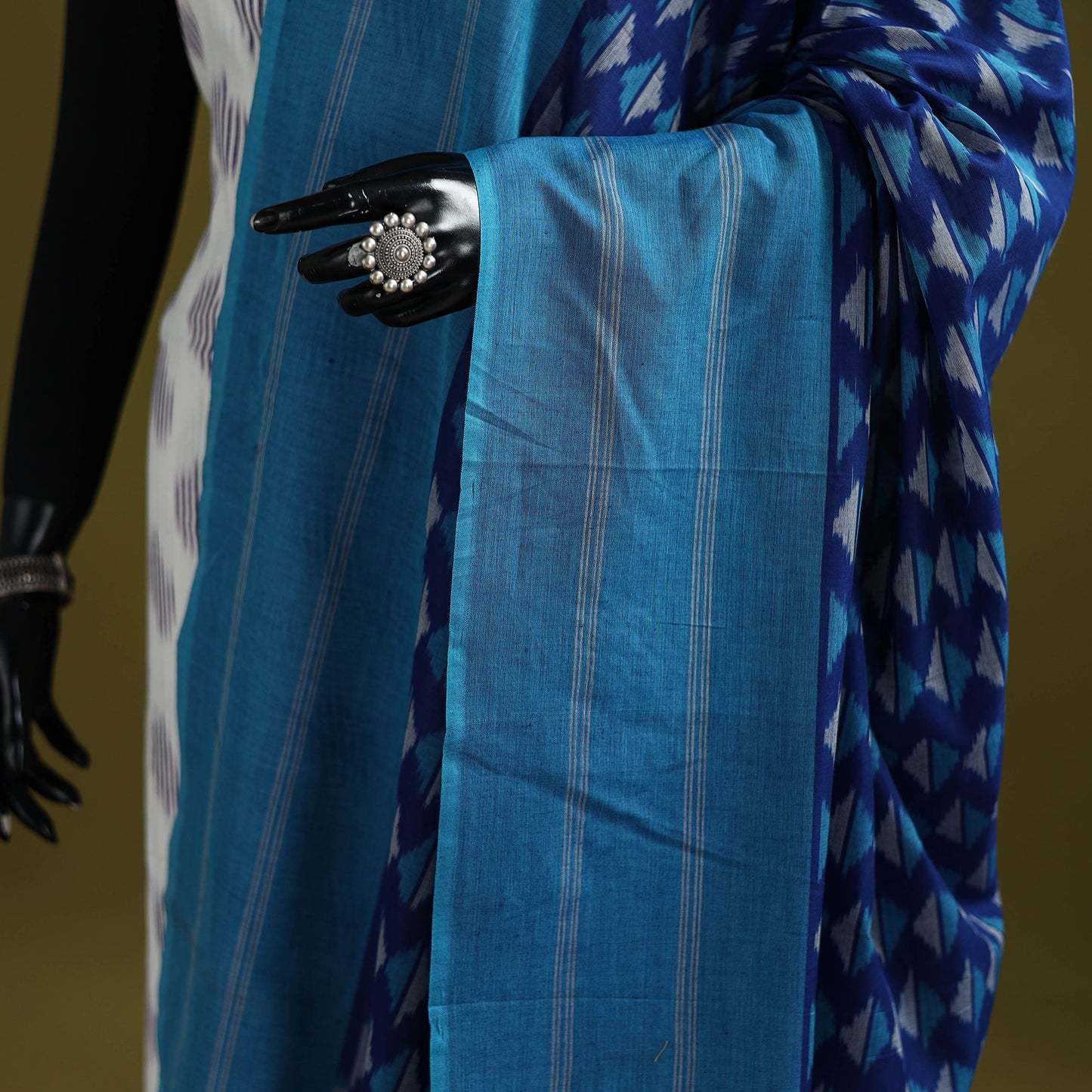 Handloom mercerised cotton pochampally ikat dupatta 31