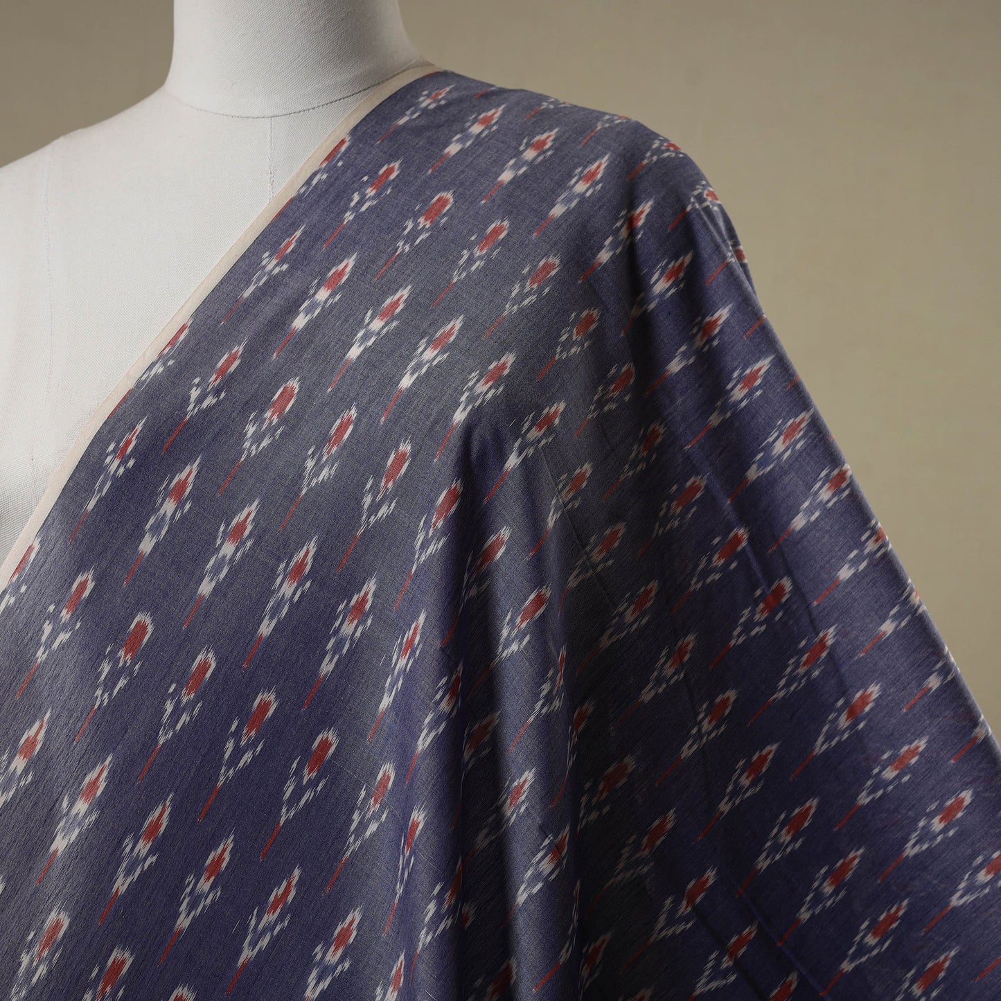 Handloom mercerised cotton pochampally ikat fabric 01