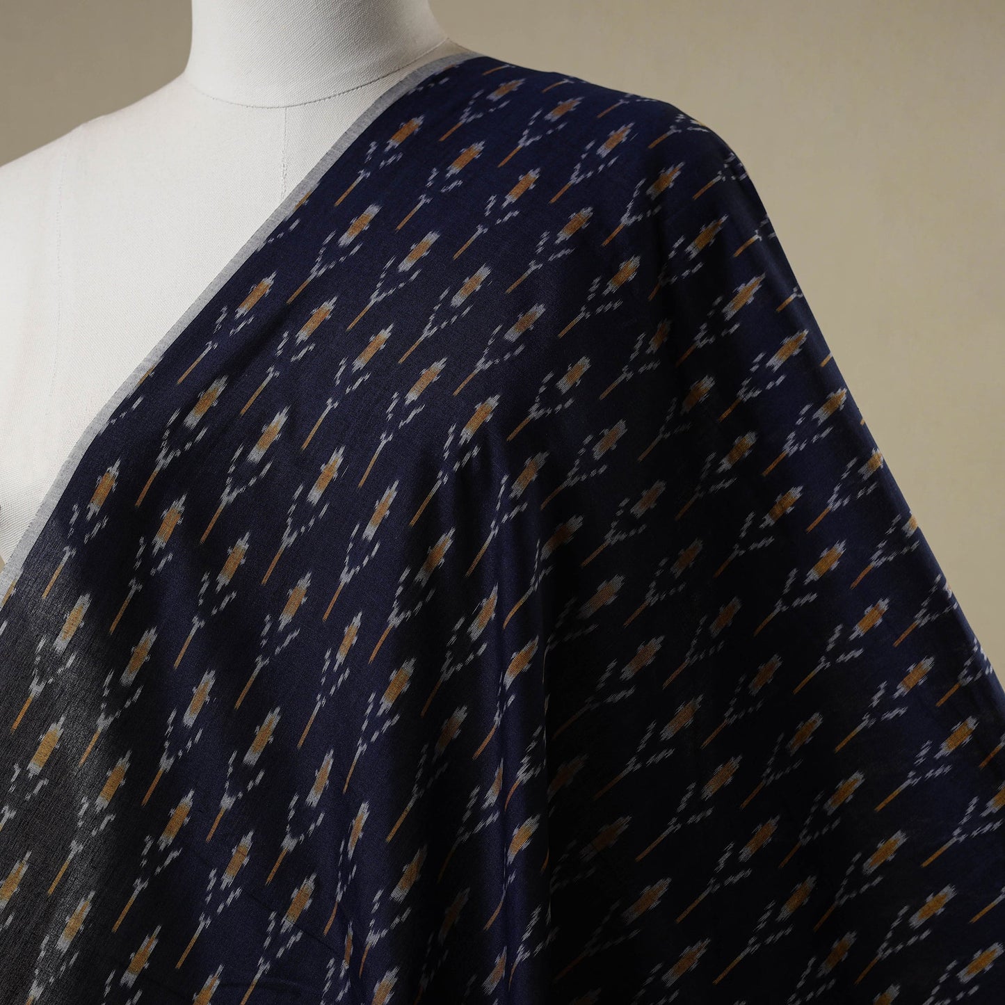 Handloom mercerised cotton pochampally ikat fabric 08