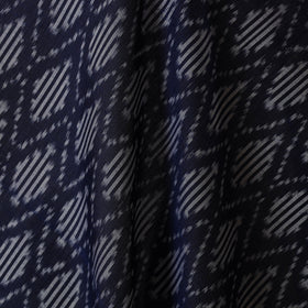 Blue - handloom mercerised cotton pochampally ikat fabric