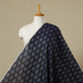 Blue - handloom mercerised cotton pochampally ikat fabric