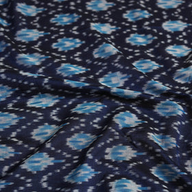 Blue Handloom Mercerized Cotton Pochampally Ikat Dupatta