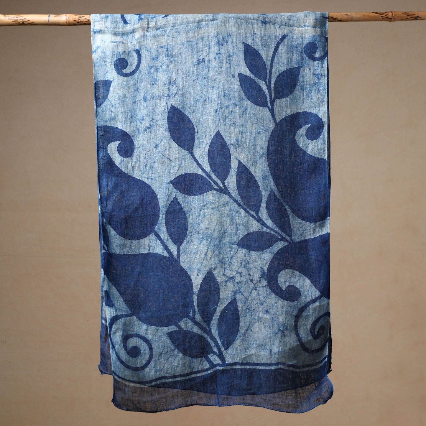  Handloom Block Print  Natural Dyed Linen Bindaas Stole