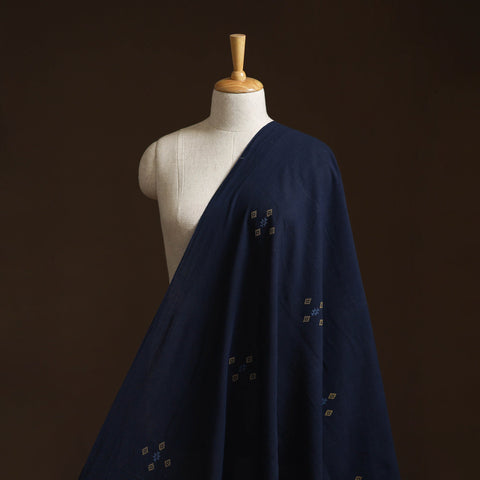 Handloom organic buti kala cotton fabric 01 - handcrafted
