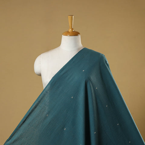Blue - handloom organic buti kala cotton fabric 01