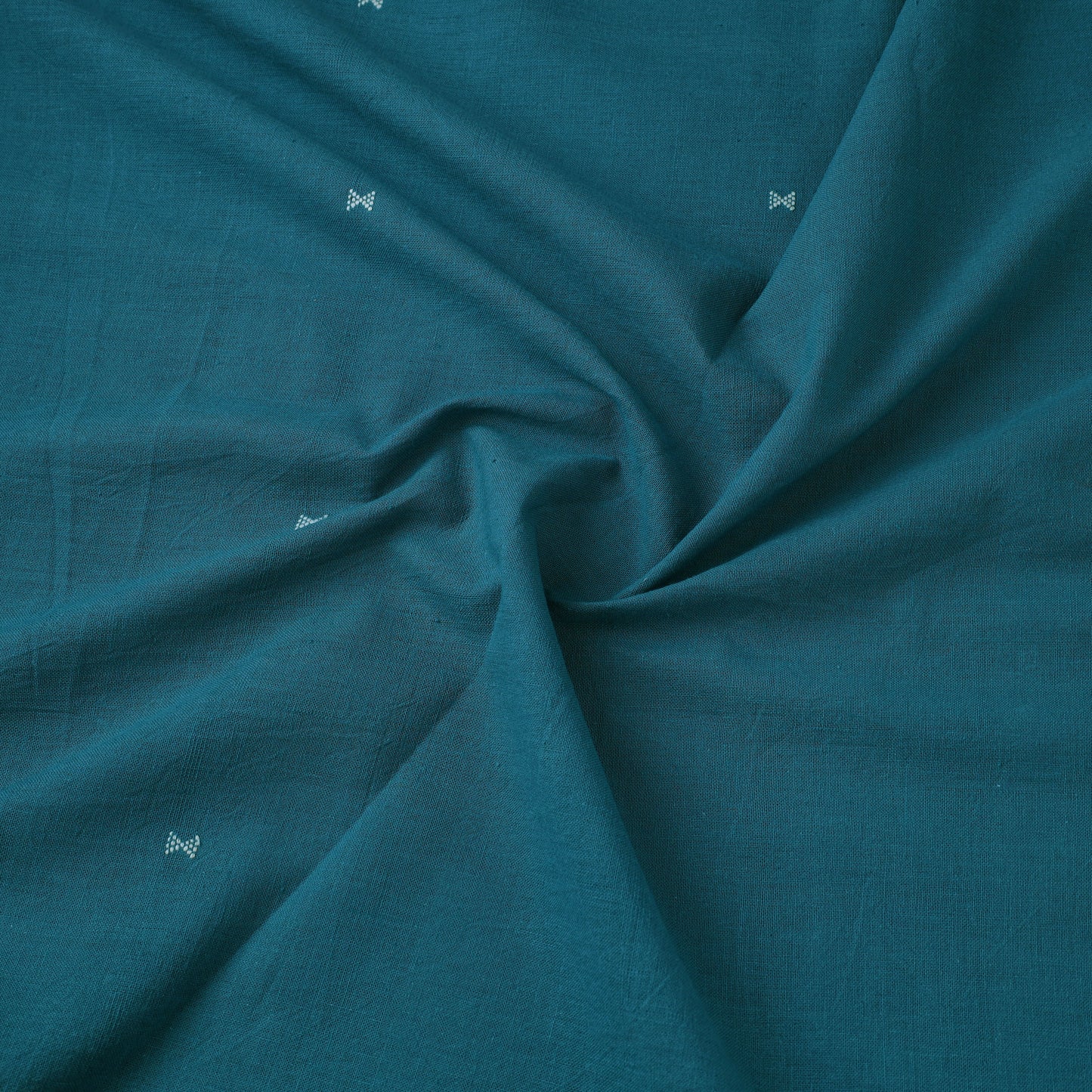 Blue - handloom organic buti kala cotton fabric 01