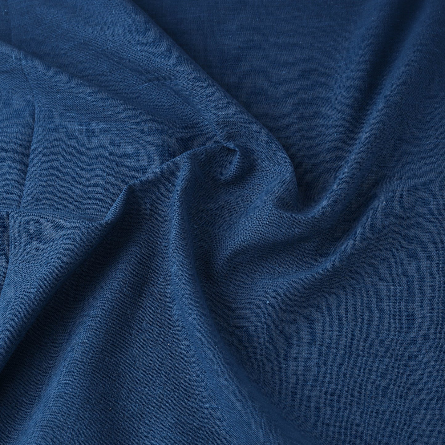 Blue - handloom organic kala cotton fabric 01 - handcrafted