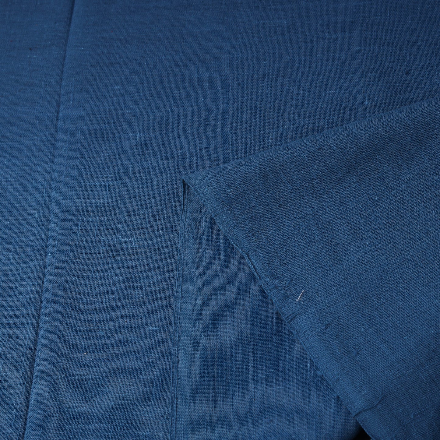 Blue - handloom organic kala cotton fabric 01 - handcrafted