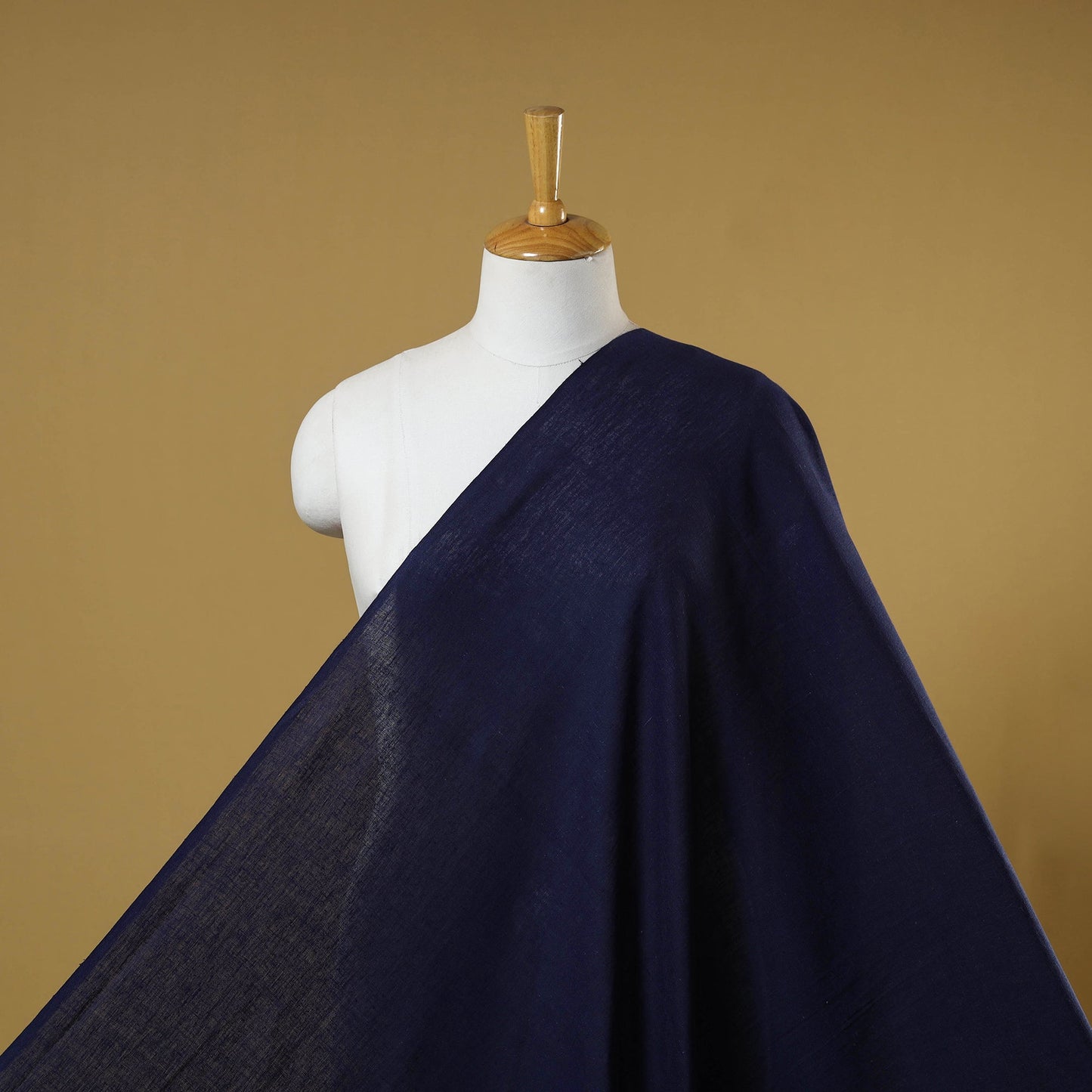 Blue - handloom organic kala cotton fabric 05 - handcrafted