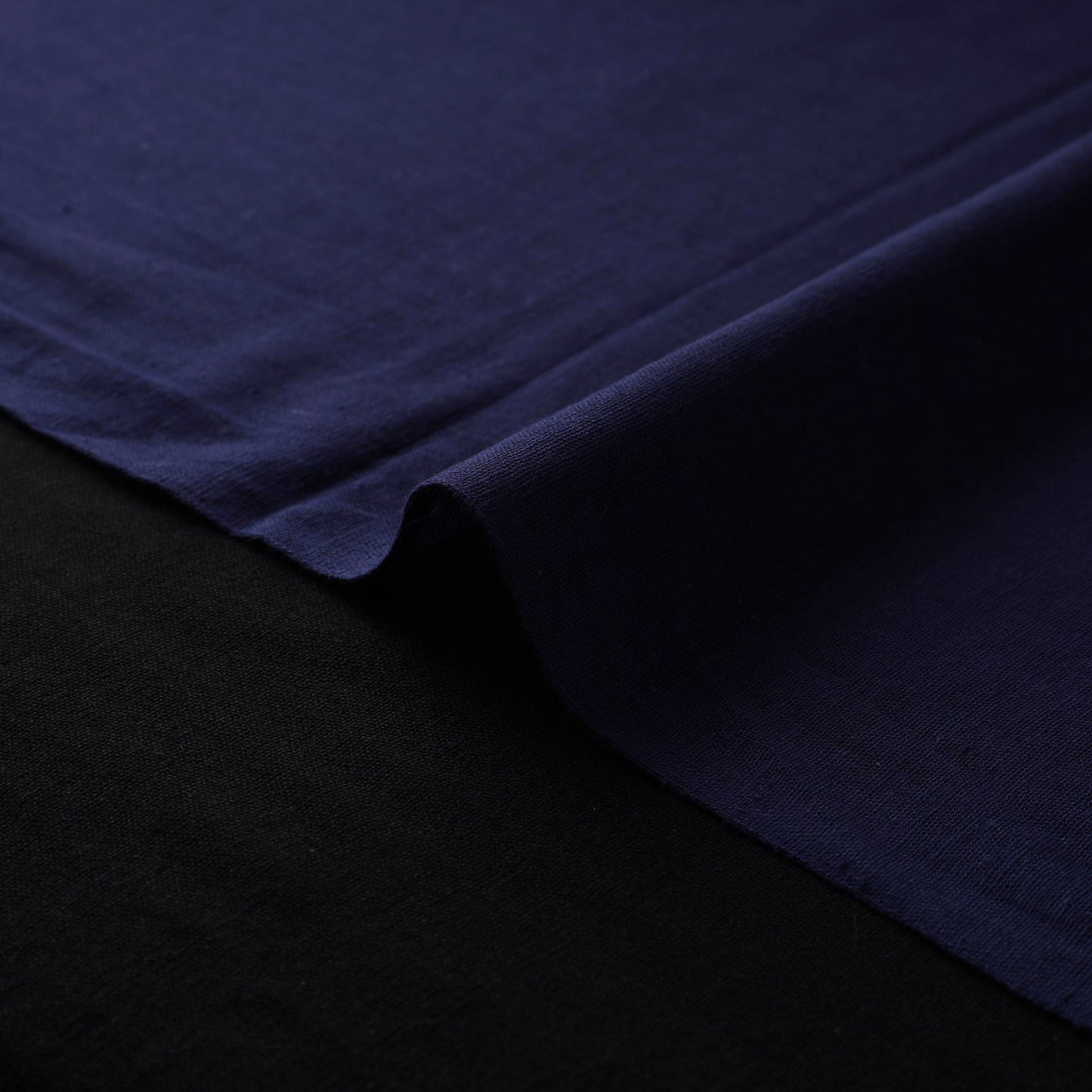Blue - handloom organic kala cotton fabric 05 - handcrafted