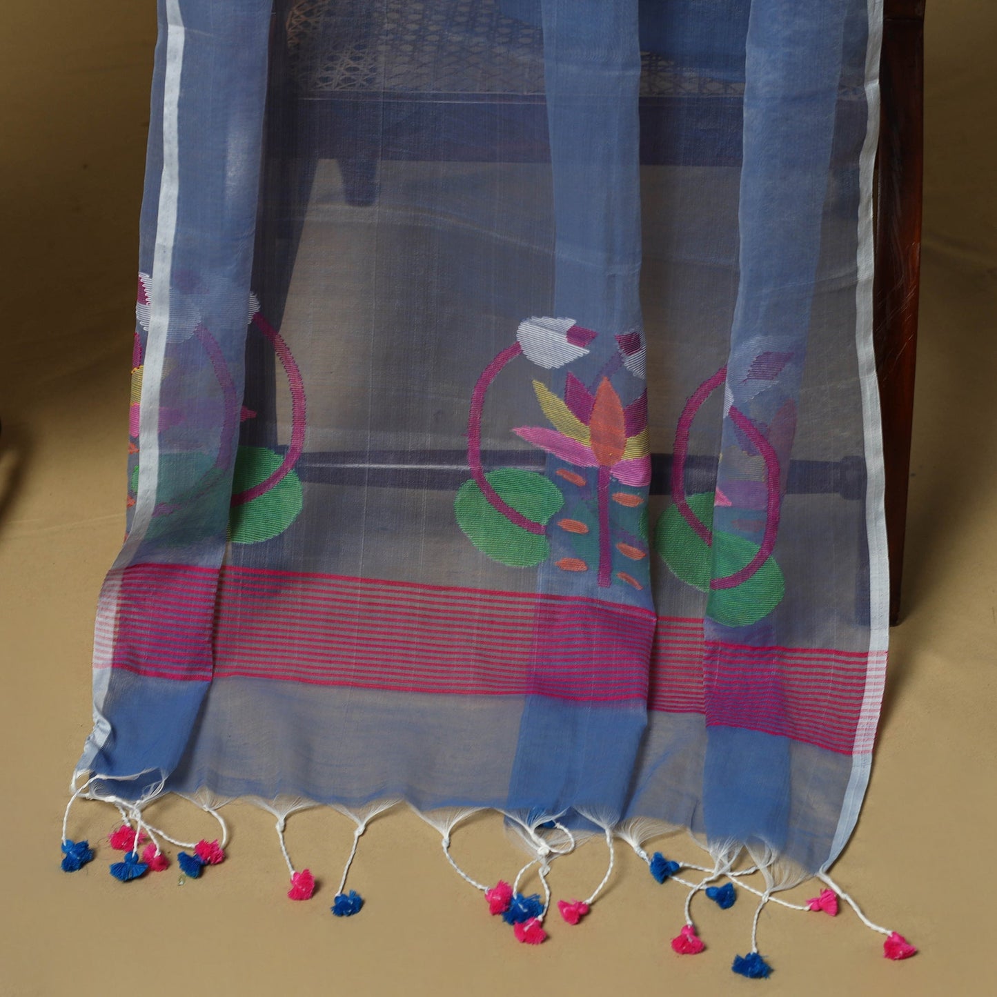 Handloom phulia jamdani silk cotton 2pc unstitched dress