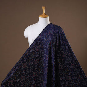 Blue - handloom raw silk pochampally ikat fabric 02