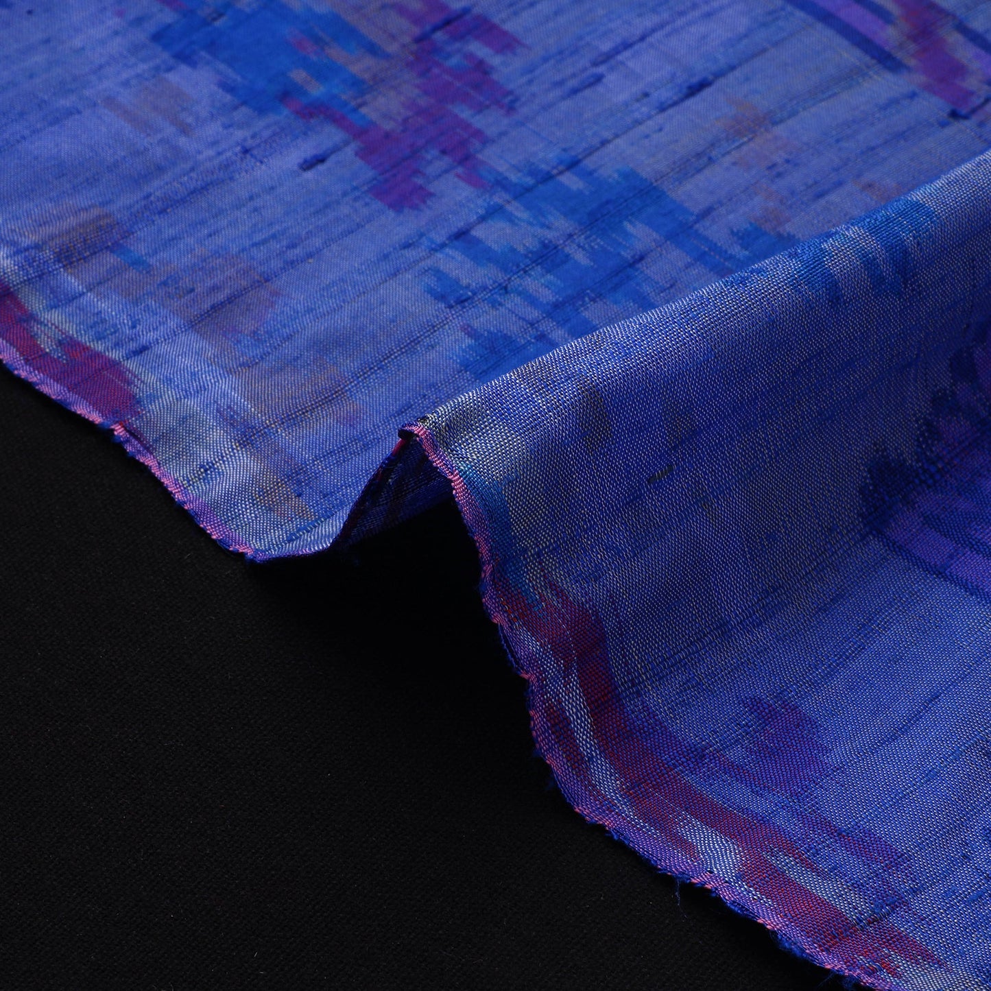 Handloom raw silk pochampally ikat fabric 02 - handcrafted