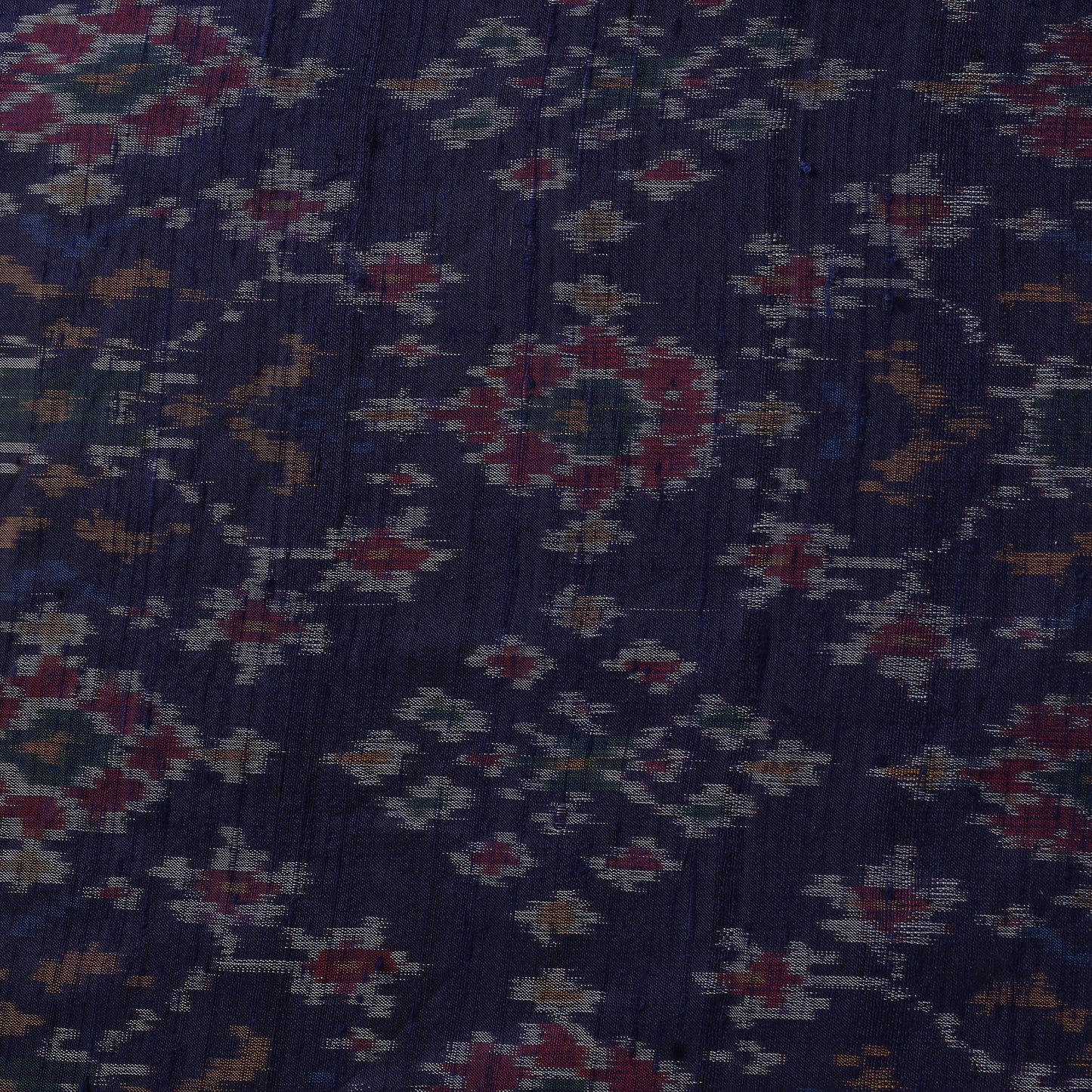 Blue - handloom raw silk pochampally ikat fabric 02