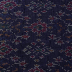 Blue - handloom raw silk pochampally ikat fabric 02