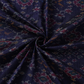 Blue - handloom raw silk pochampally ikat fabric 02