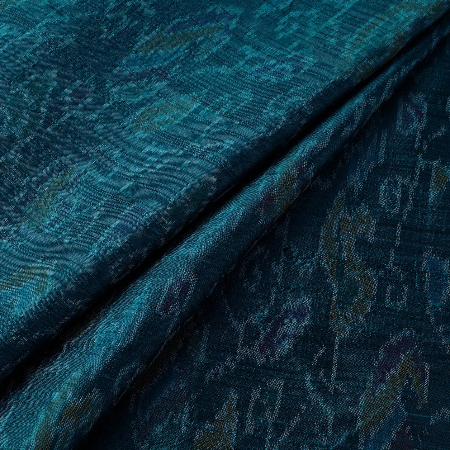 Handloom raw silk pochampally ikat fabric 05 - handcrafted