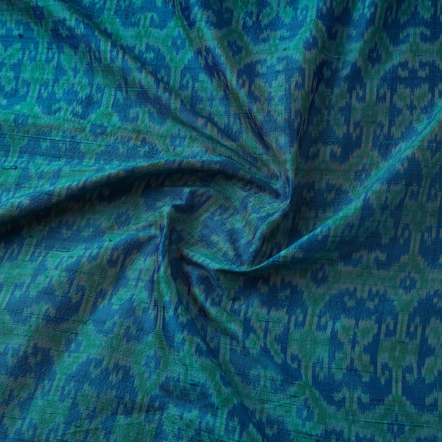Handloom raw silk pochampally ikat fabric 05 - handcrafted
