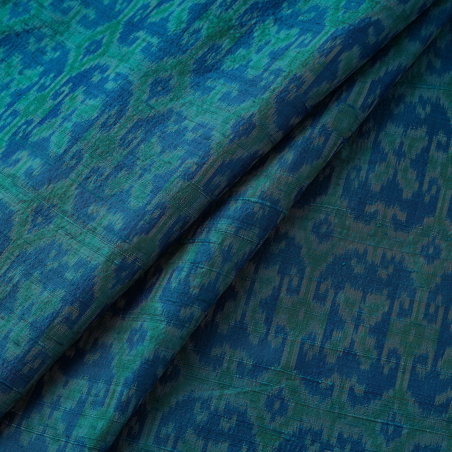Handloom raw silk pochampally ikat fabric 05 - handcrafted